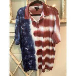 Chase54 mens XL American flag golf polo shirt